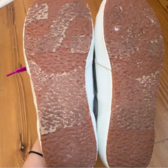 Superga gray canvas pink laces low top sneaker SIZE 37.5/ 7 - Picture 4 of 5